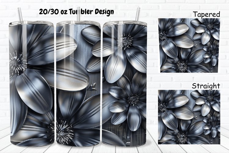 3D Metal Flower 20/30oz Skinny Tumbler example image 1