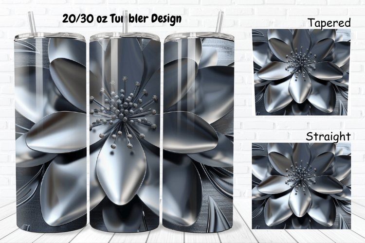 3D Metal Flower 20/30oz Skinny Tumbler example image 1