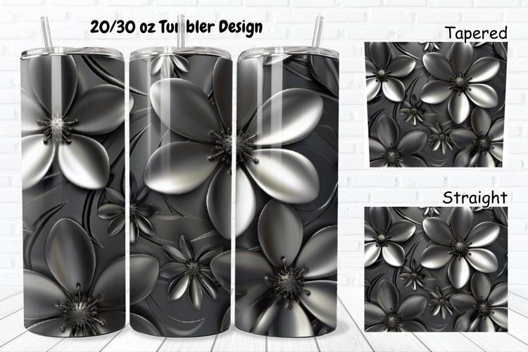 3D Metal Flower 20/30oz Skinny Tumbler example image 1