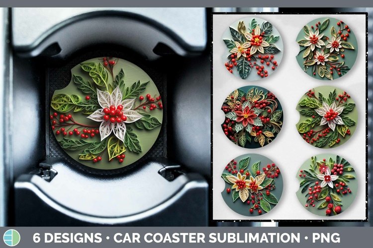 3D Mistletoe Car Coaster | Bundle Coaster Designs