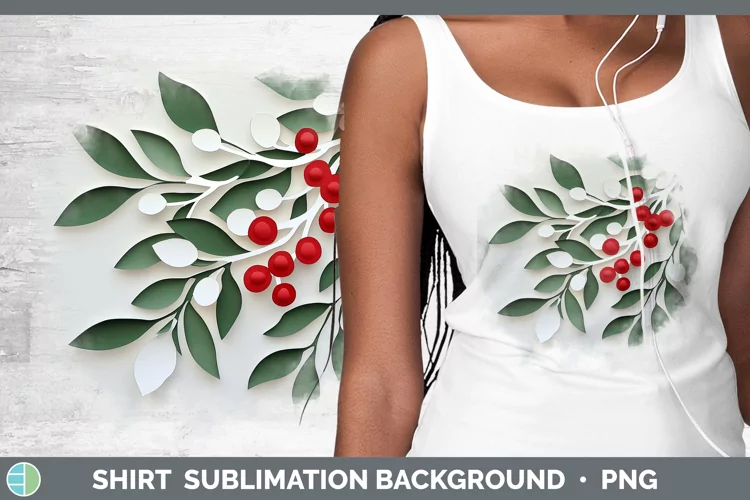3D Mistletoe Shirt Sublimation Sublimation Background Design