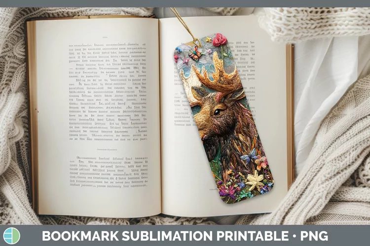 3D Moose Bookmark Sublimation Printable Designs