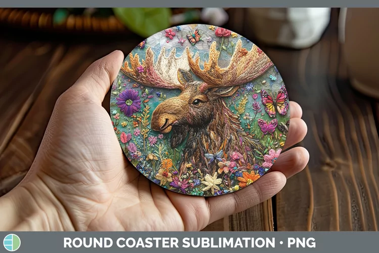3D Moose Round Coaster Sublimation Coaster Designs