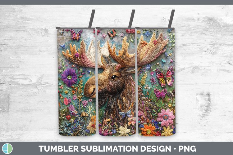 3D Moose Tumbler Sublimation 20 oz Skinny Tumbler Designs