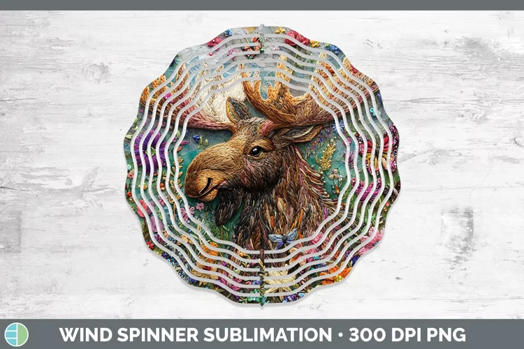 3D Moose Wind Spinner Sublimation Spinner Designs