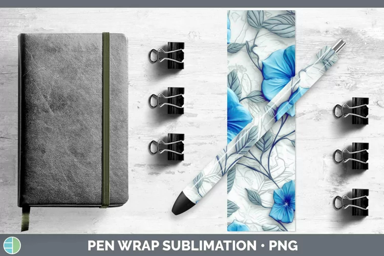 3D Morning Glory Pen Wrap Sublimation Epoxy Pen Designs