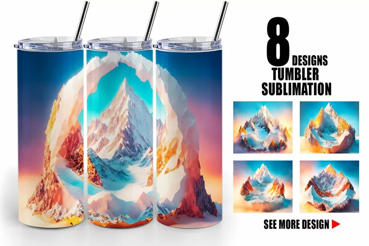 3d Mountain | Tumbler Sublimation Wrap