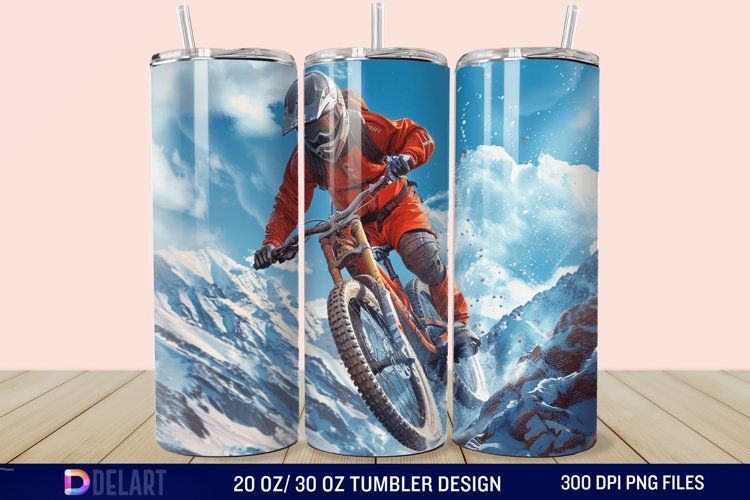 3D Mountain Biker Tumbler Wrap example image 1
