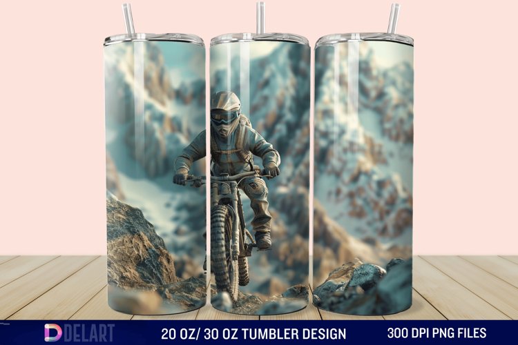 3D Mountain Biker Tumbler Wrap example image 1