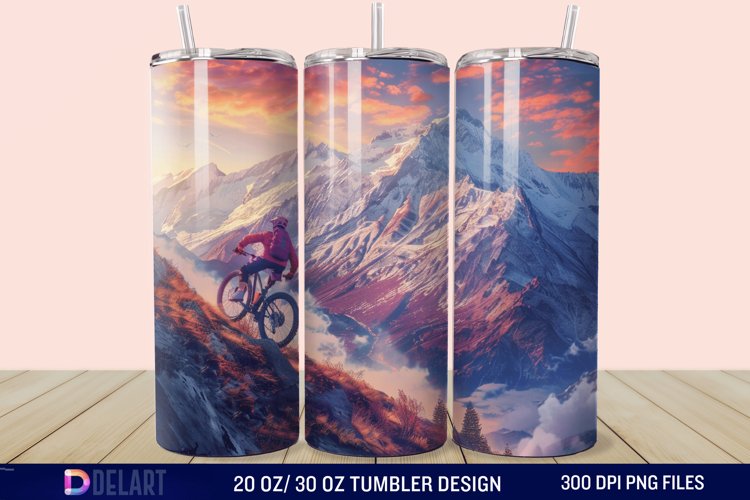 3D Mountain Biker Tumbler Wrap example image 1