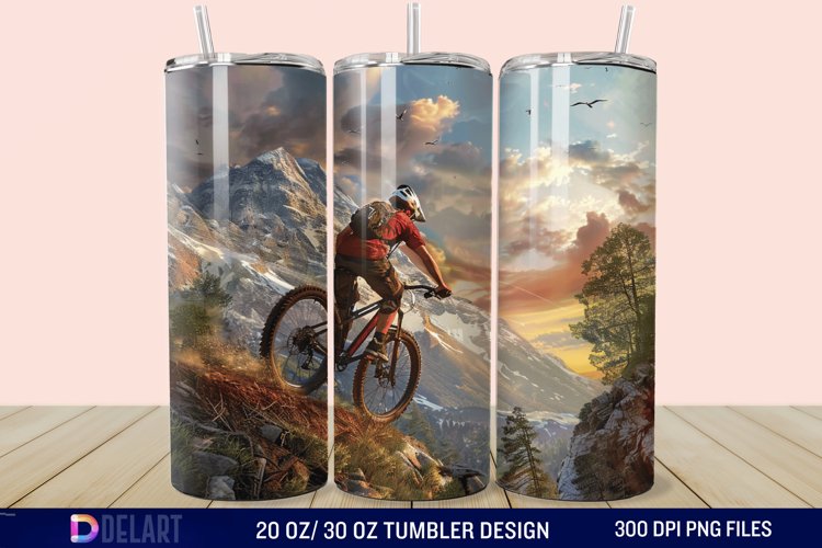3D Mountain Biker Tumbler Wrap example image 1