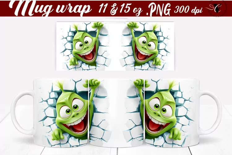 3D Mug wrap | Funny Brick Wall