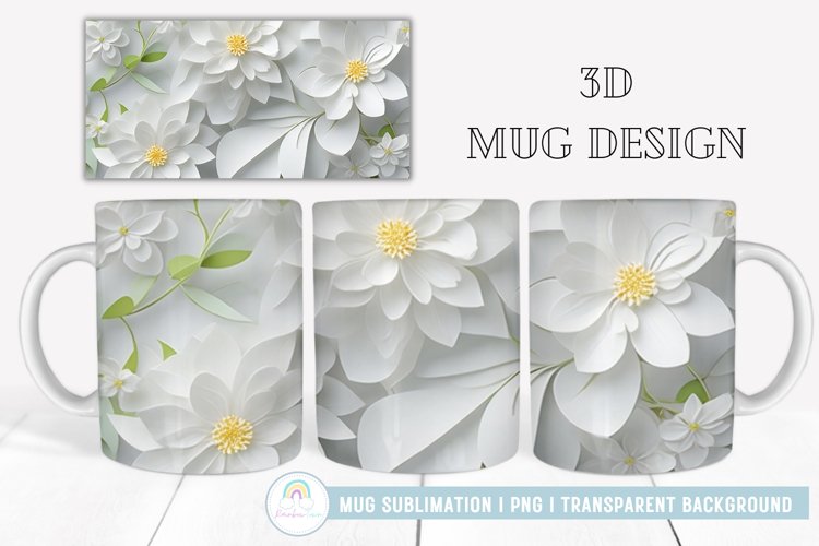 3D Botanical Mug Sublimation Wrap example image 1