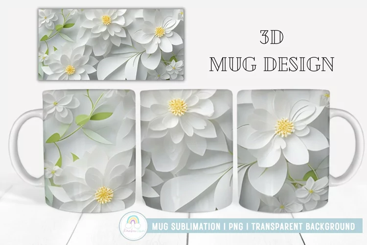 3D Botanical Mug Sublimation Wrap