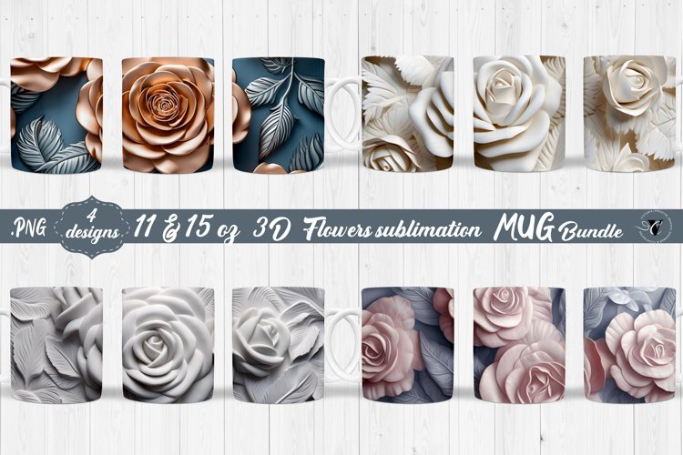 3D Mug wrap | 3D rose example image 1