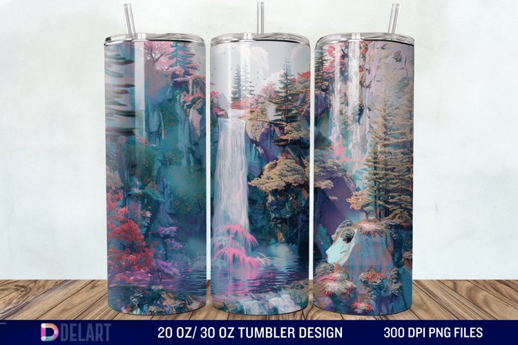 3D Multnomah Falls Oregon Tumbler Wrap