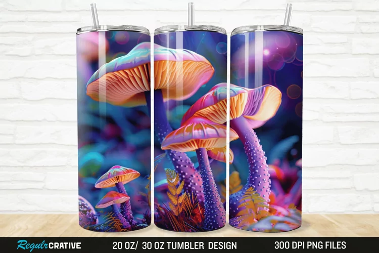 3D Mushroom 20/30oz Skinny Tumbler