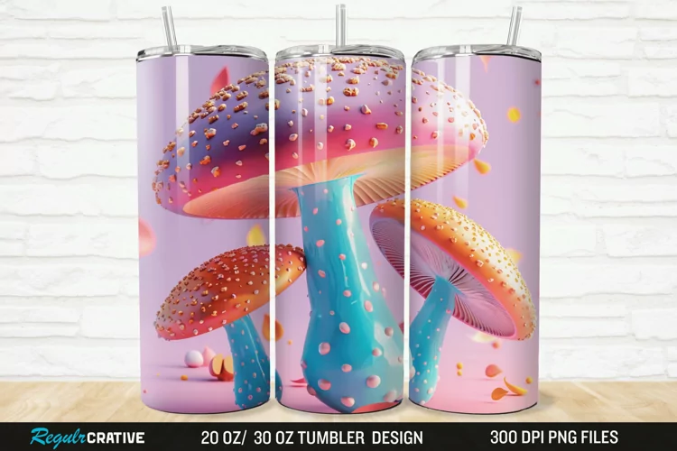 3D Mushroom 20/30oz Skinny Tumbler