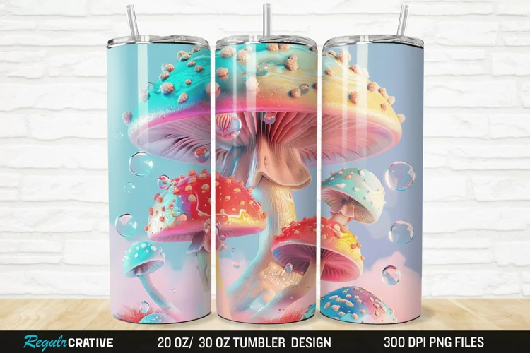 3D Mushroom 20/30oz Skinny Tumbler