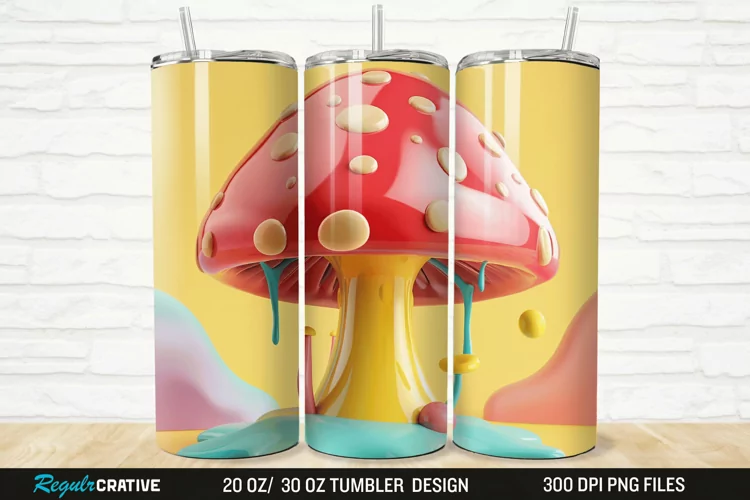 3D Mushroom 20/30oz Skinny Tumbler