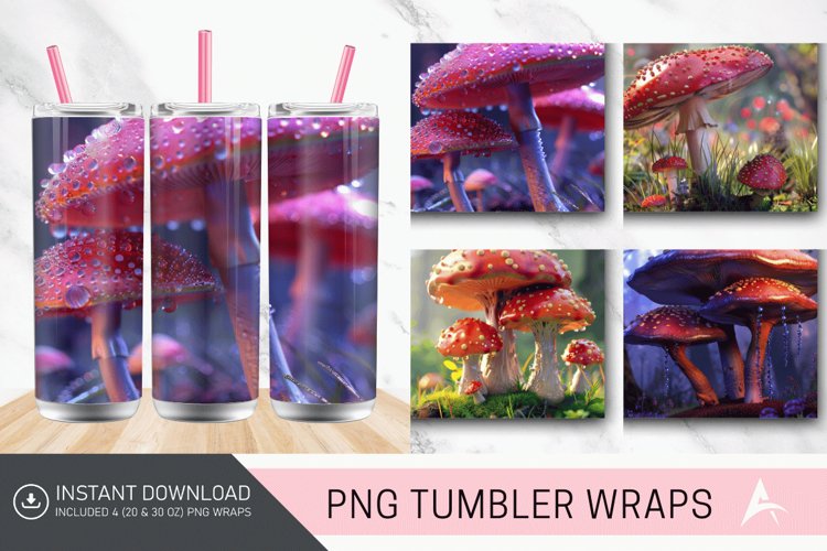 3D Mushroom Tumbler wrap
