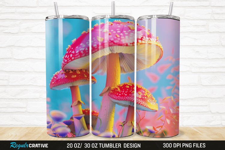 3D Mushroom 20/30oz Skinny Tumbler example image 1