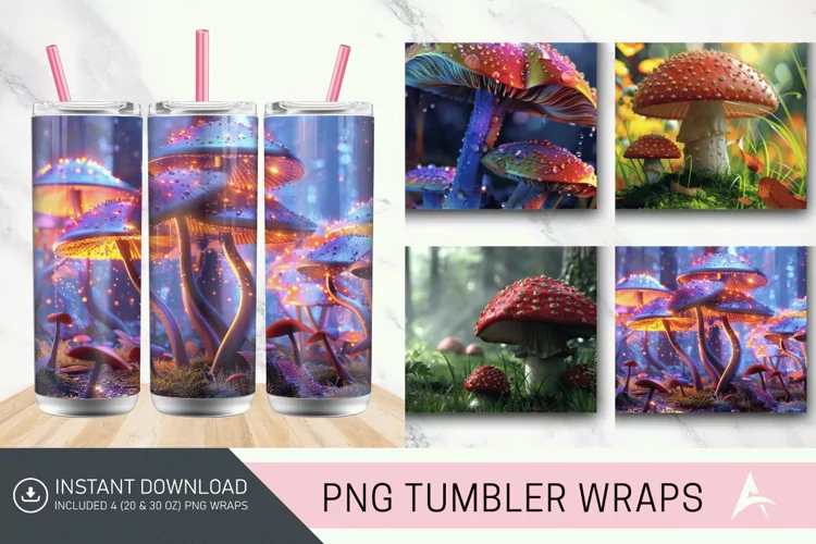 3D Mushroom Tumbler wrap