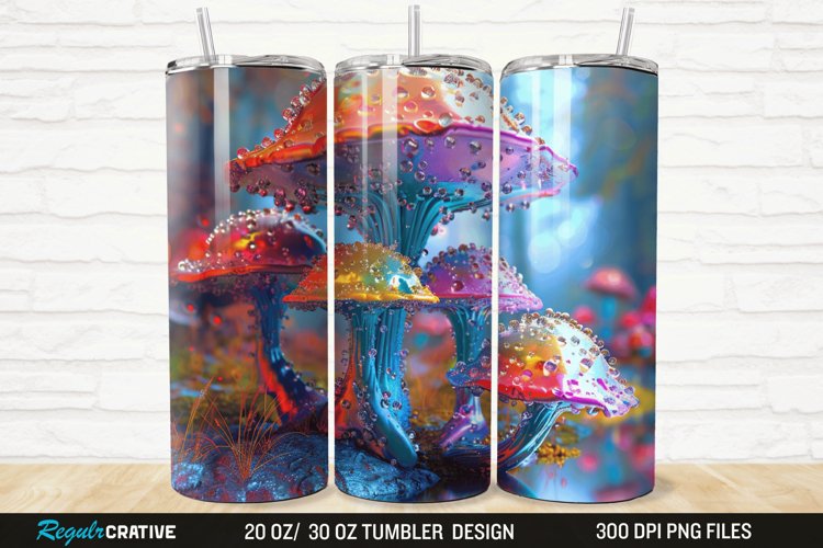 3D Mushroom 20/30oz Skinny Tumbler example image 1