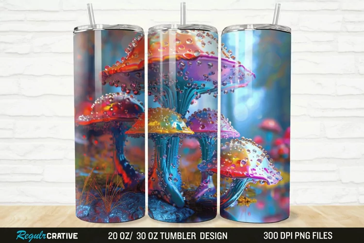 3D Mushroom 20/30oz Skinny Tumbler