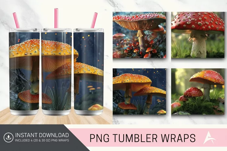 3D Mushroom Tumbler wrap