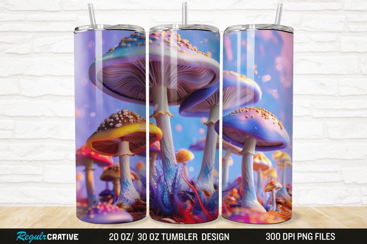 3D Mushroom 20/30oz Skinny Tumbler example image 1