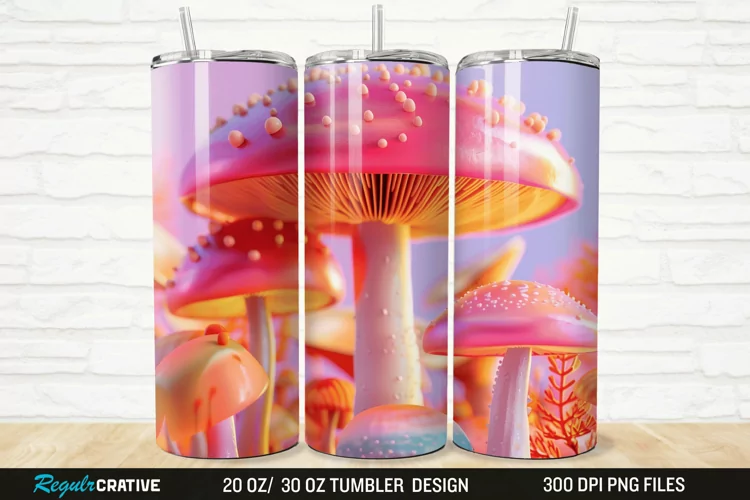 3D Mushroom 20/30oz Skinny Tumbler