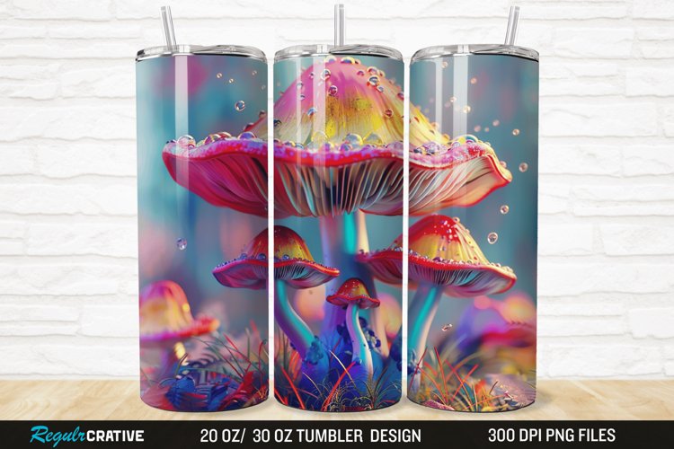 3D Mushroom 20/30oz Skinny Tumbler example image 1