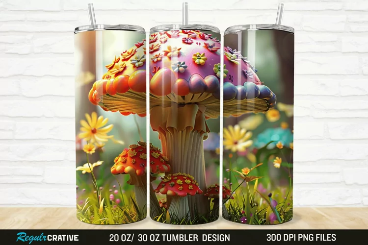 3D Mushroom 20/30oz Skinny Tumbler