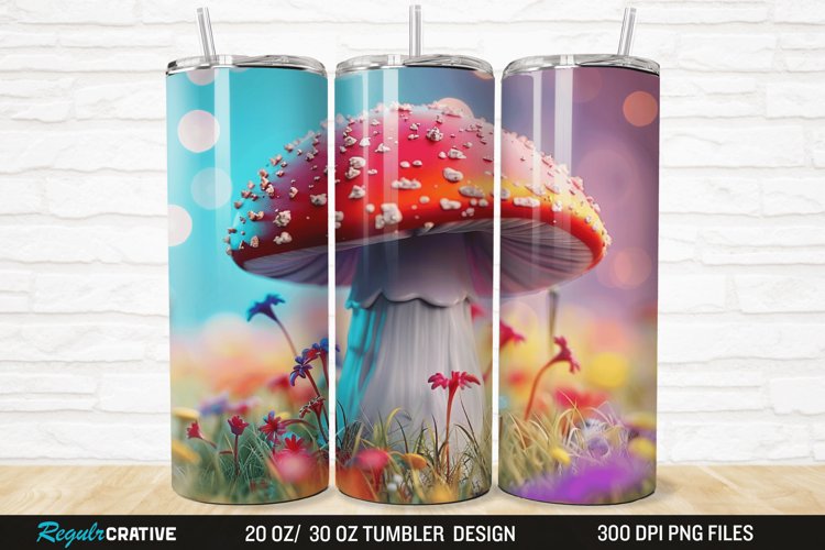 3D Mushroom 20/30oz Skinny Tumbler example image 1