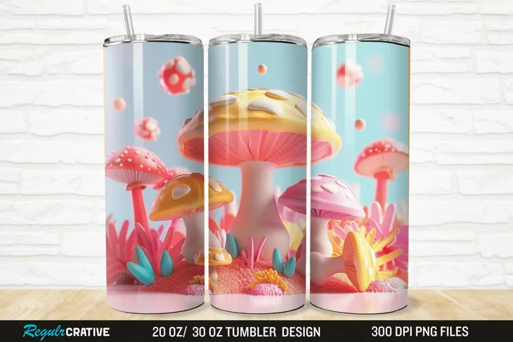 3D Mushroom 20/30oz Skinny Tumbler