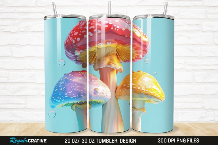 3D Mushroom 20/30oz Skinny Tumbler example image 1