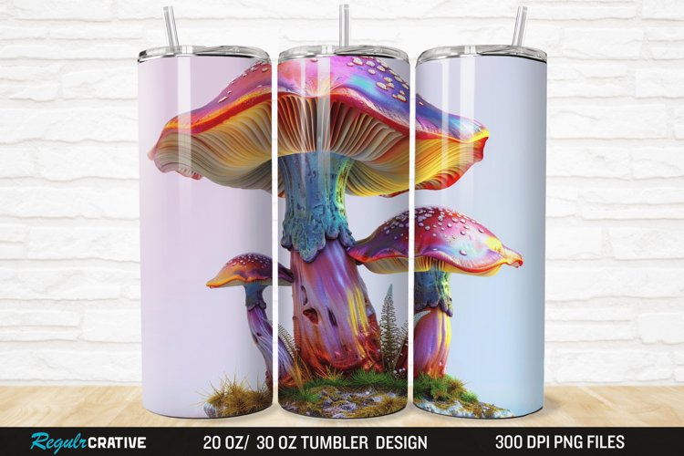 3D Mushroom 20/30oz Skinny Tumbler example image 1