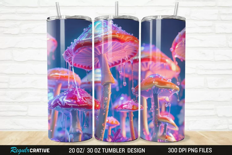 3D Mushroom 20/30oz Skinny Tumbler