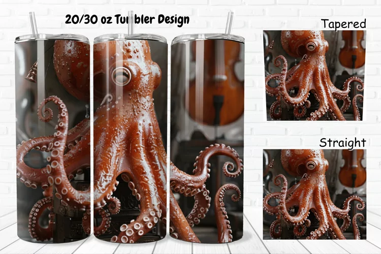 3D Musician Octopus 20/30oz Skinny Tumbler