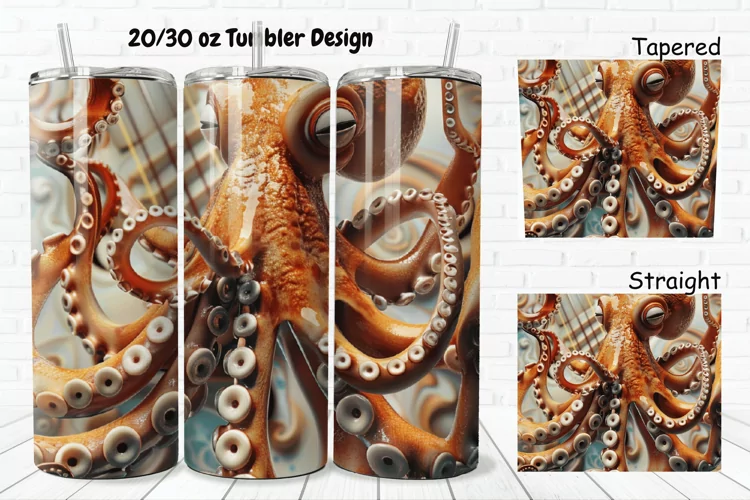 3D Musician Octopus 20/30oz Skinny Tumbler