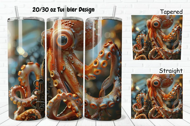 3D Musician Octopus 20/30oz Skinny Tumbler