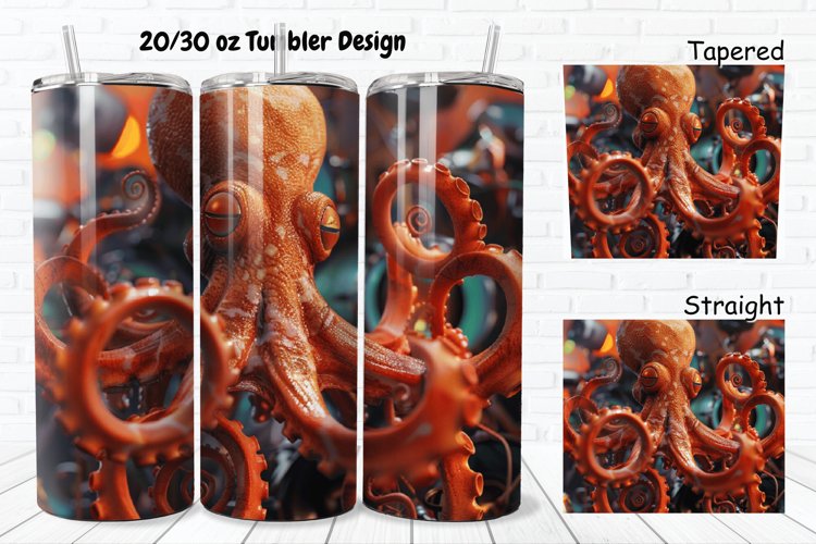3D Musician Octopus 20/30oz Skinny Tumbler example image 1