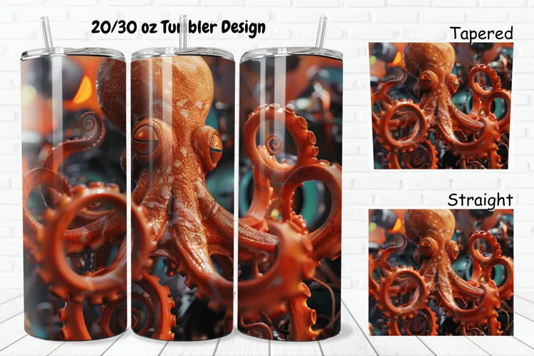 3D Musician Octopus 20/30oz Skinny Tumbler