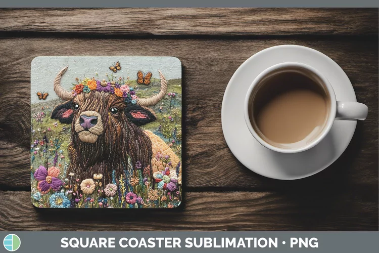3D Musk Ox Square Coaster Sublimation Coaster Designs