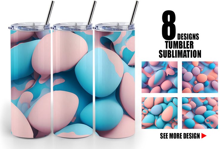 3D Shape Abstract Background | Tumbler Sublimation Wrap