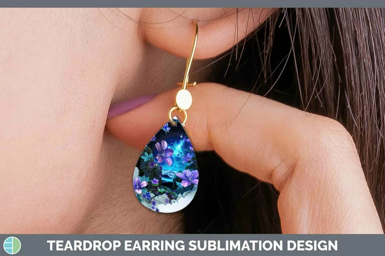 3D Northern Lights Teardrop Earrings Sublimation Earrings De