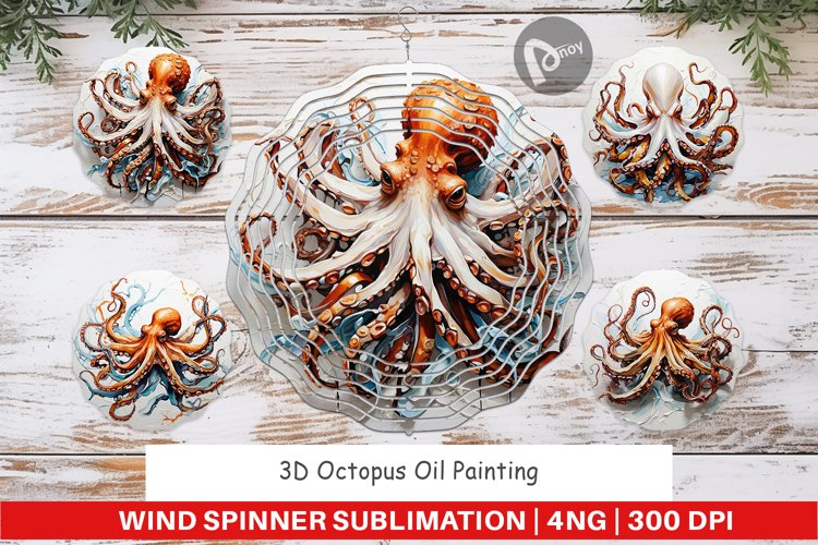 Wind Spinner 3D Octopus Painting
