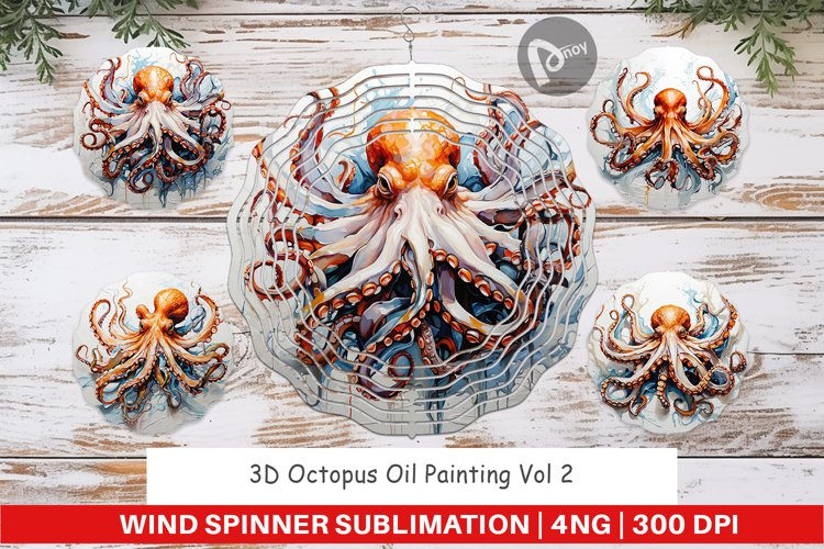 Wind Spinner 3D Octopus Painting