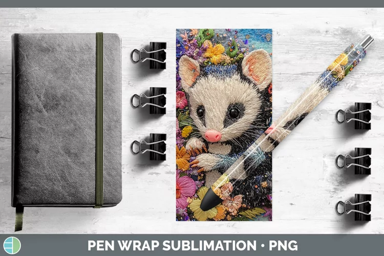 3D Opossum Pen Wrap Sublimation Pen Designs
